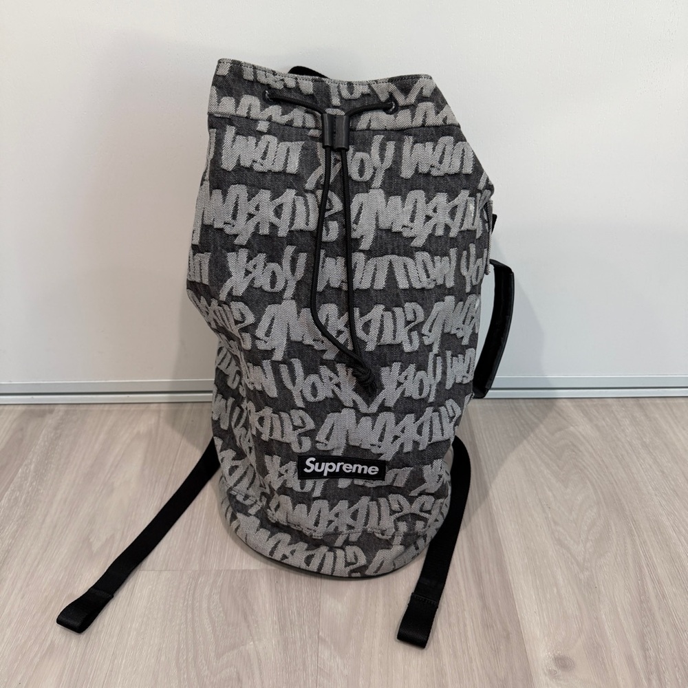 Supreme Black Denim Backpack